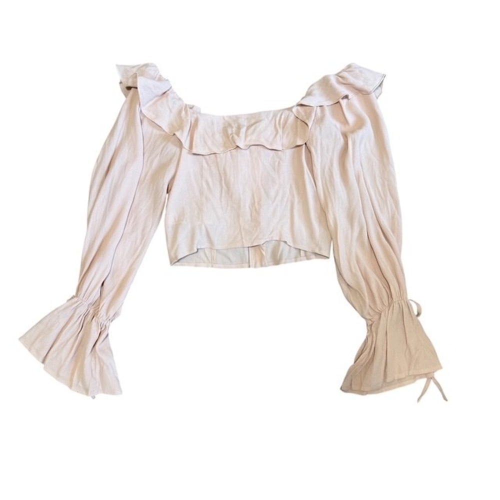VTG Coquette Balletcore Y2K Babydoll Milkmaid Top Small Puff Long Sleeve - Picture 6 of 13